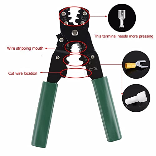 DOTCOM 8-Inch Self-Adjusting Automatic Cable Cutter Crimper, 5 in 1 Multipurpose Tool Wire Stripping Cutting Pliers, 10-24 AWG (0.2~6.0mm²) (Yellow) (WT-21) - Image 4