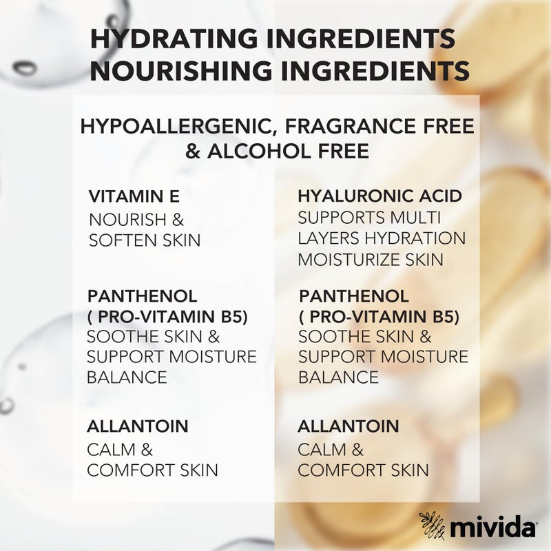 mivida 200 Count Hypoallergenic Makeup Remover Wipes Variety | 8 Packs x 25 Wipes | 4 Packs Vitamin E + 4 Packs Hyaluronic Acid | Dermatologist Tested, Alcohol & Fragrance-Free facial cleansing wipes - Image 3