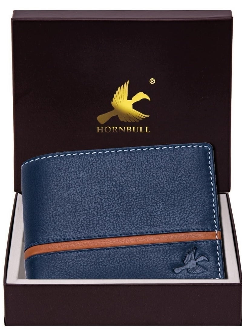 HORNBULL HORNBULL Denial Navy Leather Wallet for Men | Leather Mens Wallet with RFID Blocking | Wallets Men Genuine Leather  - Image 2