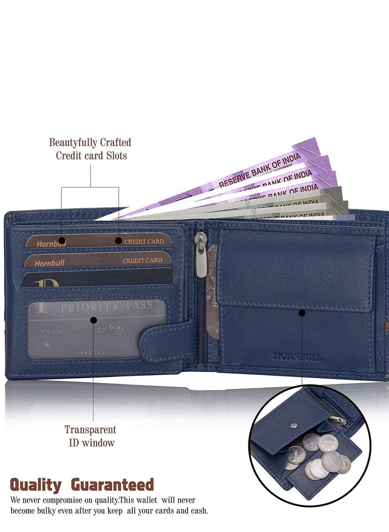 HORNBULL HORNBULL Denial Navy Leather Wallet for Men | Leather Mens Wallet with RFID Blocking | Wallets Men Genuine Leather  - Image 3