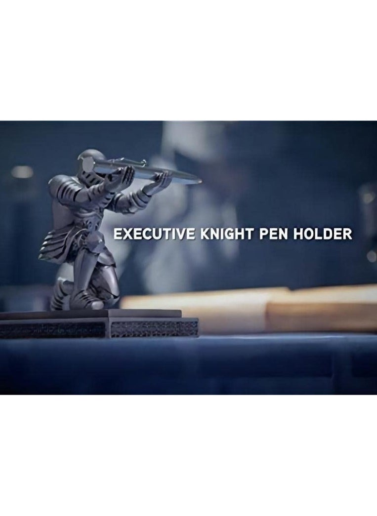 SYOSI Executive Knight Pen Holder  Personalized decoration Desk Accessory Stationery organizer, creative Pen Stand Decorative Gift for Office Blue  - Image 4