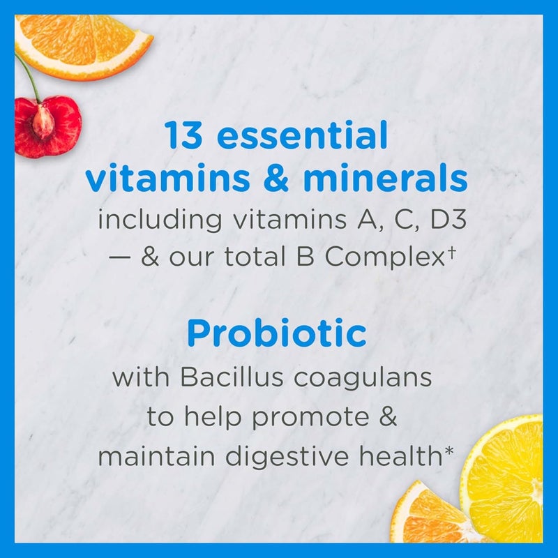 Zarbee's Zarbees Kids Complete Daily Multivitamin  Probiotic Gummies with Vitamins A B C D E  zinc for Digestive Health Easy To Chew Natural Fruit 70 Count - Image 2