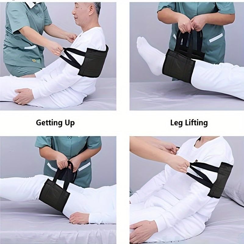 Dhadh Transfer Belt for Patient,Transfer Lift Sling,Elderly Safety Lifting Aids,Home Bed Assist, Mobility Belt for Patient, Black - Image 4