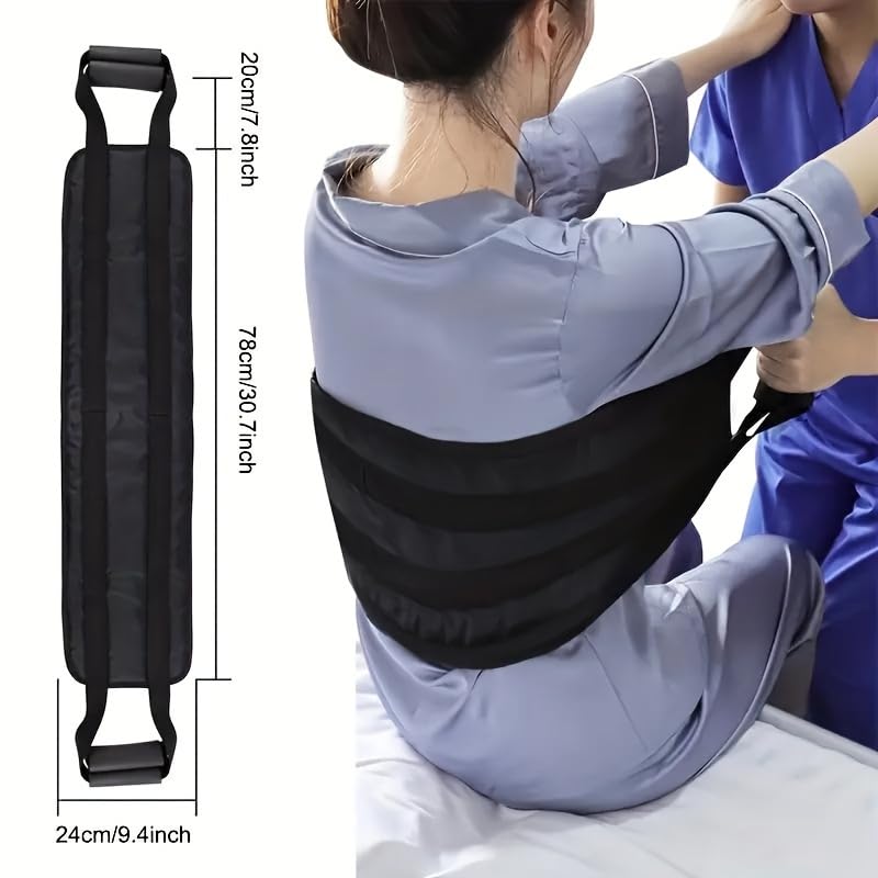 Dhadh Transfer Belt for Patient,Transfer Lift Sling,Elderly Safety Lifting Aids,Home Bed Assist, Mobility Belt for Patient, Black - Image 3