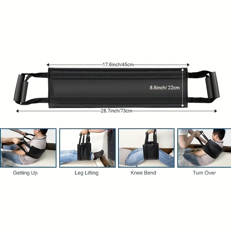 Dhadh Transfer Belt for Patient,Transfer Lift Sling,Elderly Safety Lifting Aids,Home Bed Assist, Mobility Belt for Patient, Black - Image 2