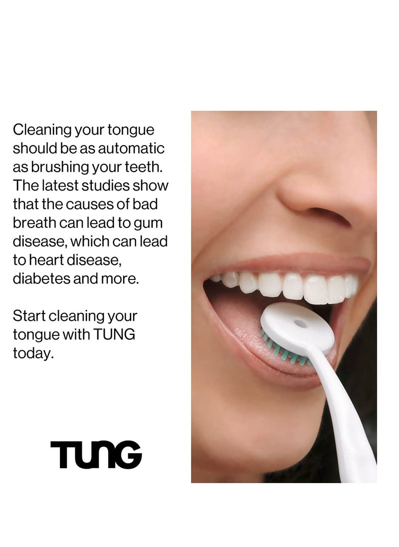 Tung Tung Tongue Brush & Gel Kit | Tongue Cleaner for Adults | Tongue Scraper to Fight Bad Breath and Halitosis | Mouth Odor Eliminator | Fresh Mint | Made in America (Set of 2) - Black/White/Red - Color may vary  - Image 4