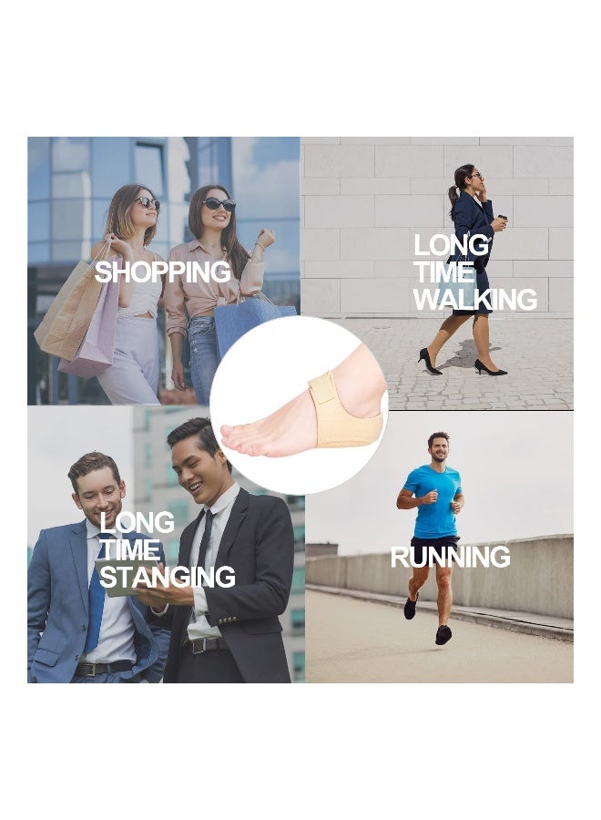 Adjustable Heel Cups for Pain Relief with Soft Gel Cushion for Plantar Fasciitis and Tendinitis for Men and Women 4 PCS Beige Small - Image 5