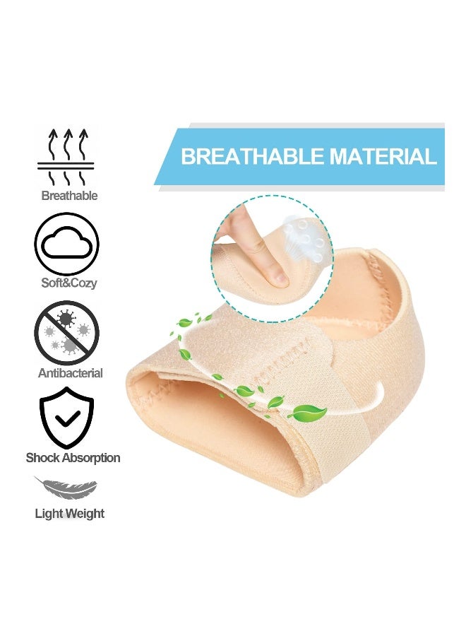 Adjustable Heel Cups for Pain Relief with Soft Gel Cushion for Plantar Fasciitis and Tendinitis for Men and Women 4 PCS Beige Small - Image 3