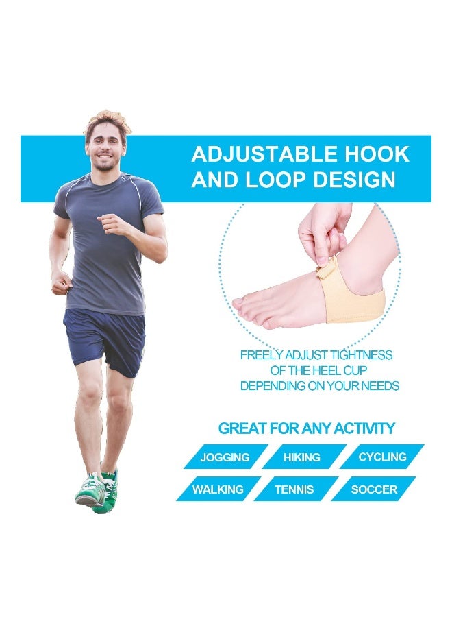 Adjustable Heel Cups for Pain Relief with Soft Gel Cushion for Plantar Fasciitis and Tendinitis for Men and Women 4 PCS Beige Small - Image 4