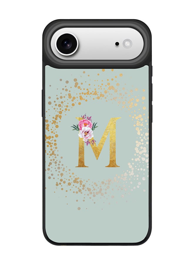 Stylizedd iPhone Air Case, [Compatible with MagSafe] Slim Magnetic cover Phone Case iPhone Air -Custom Monogram Floral - M  (Light Grey ) - Image 1