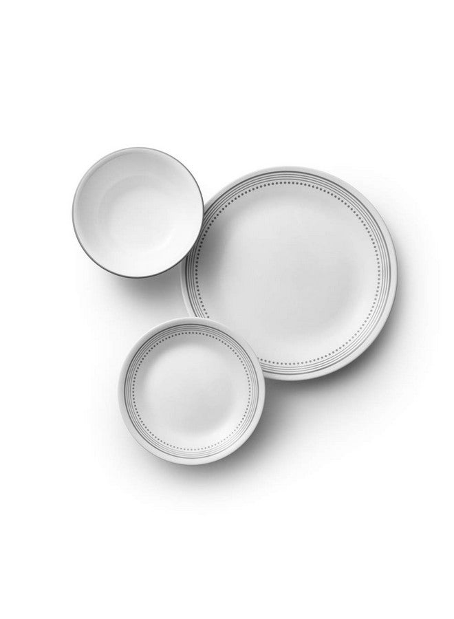 Corelle Vitrelle 18-Piece Service for 6 Dinnerware Set Triple Layer Glass and Chip Resistant, Lightweight Round Plates and Bowls Set, Mystic Gray - Image 2