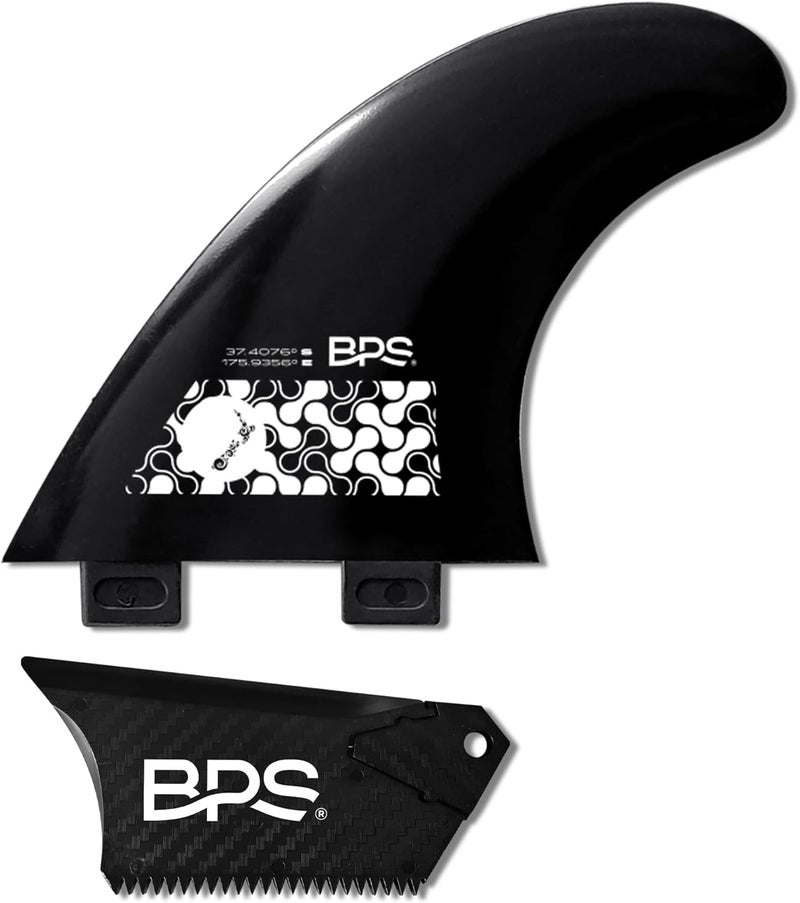 BPS New Zealand Fiberglass Reinforced Eco Surfboard Fins with 60% Recycled Nylon Plastic Thruster 3 Fins Set (FCS G5 M5 Style), with FCS Screws and Hex Key - Image 2