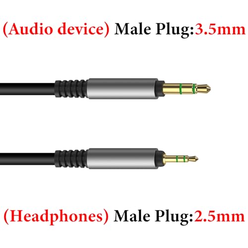 GEEKRIA Audio Cable Compatible with JBL Tune 770NC/760NC/750BTNC/720BT/660NC, Live 660NC/650BTNC Headphones, 3.5mm to 2.5mm Replacement Stereo Cord (5.6 ft/1.7 m) - Image 3