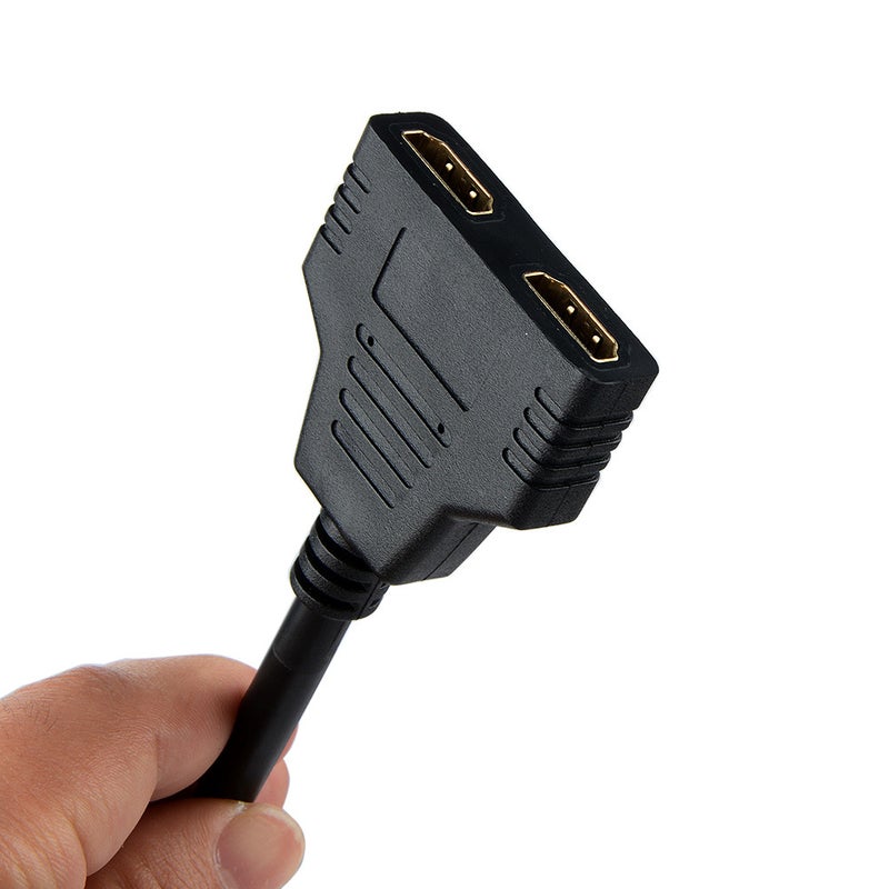 WiredLink One-in-two-out distributor 1080HDMI one-two-line HD conversion line adapter 3D 1.4 Version 30cm (Black) - Image 2