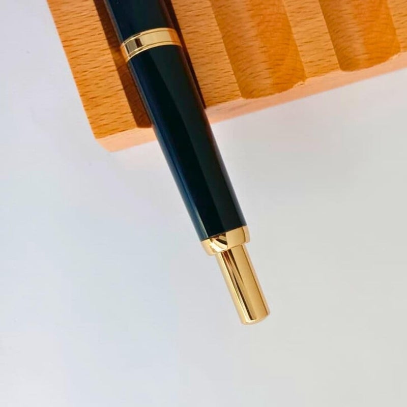 Goldleaf Jinhao 20 Press Retractable Fountain Pen – Fine Nib with Converter – Plastic Body & Metal Clip – Multiple Colors – Smooth Writing Daily Pen (No Ink Included) (Dark Blue (Gold Clip)) - Image 5