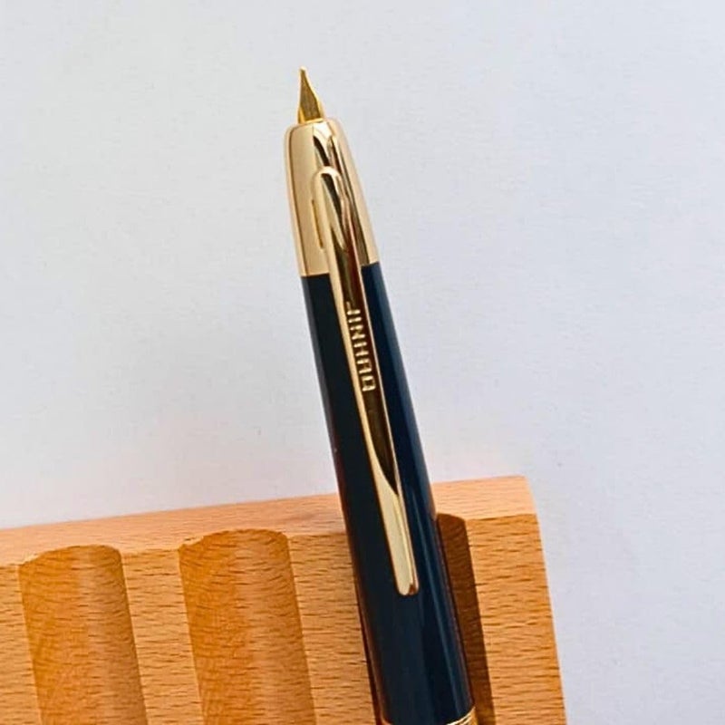 Goldleaf Jinhao 20 Press Retractable Fountain Pen – Fine Nib with Converter – Plastic Body & Metal Clip – Multiple Colors – Smooth Writing Daily Pen (No Ink Included) (Dark Blue (Gold Clip)) - Image 3