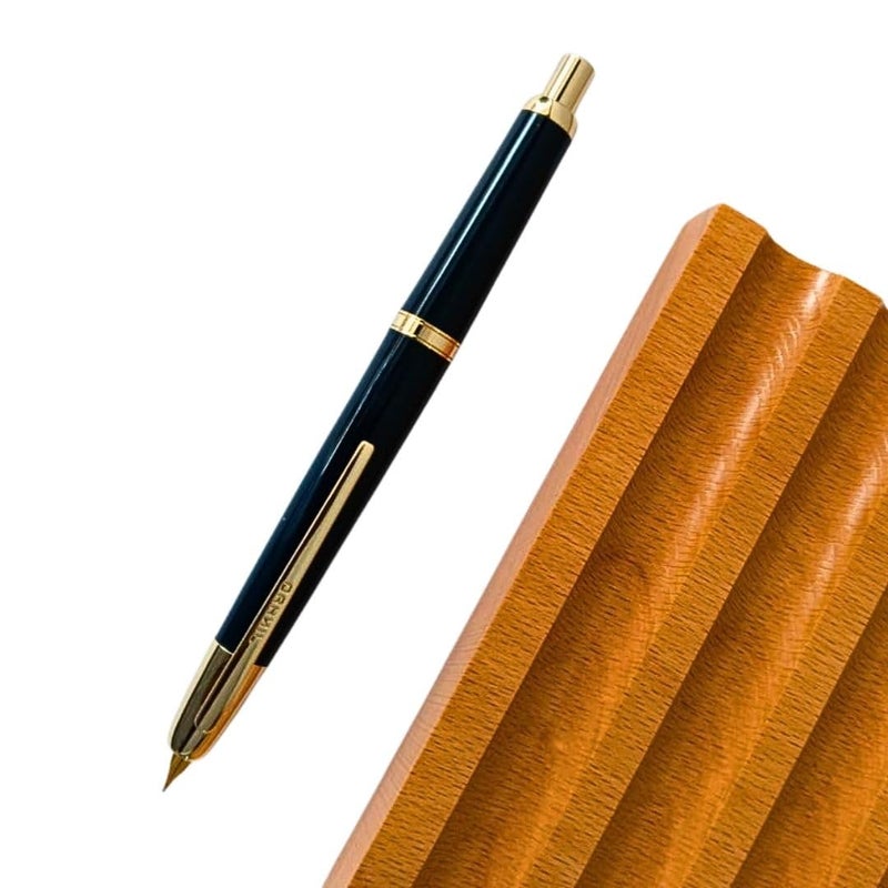Goldleaf Jinhao 20 Press Retractable Fountain Pen – Fine Nib with Converter – Plastic Body & Metal Clip – Multiple Colors – Smooth Writing Daily Pen (No Ink Included) (Dark Blue (Gold Clip)) - Image 4