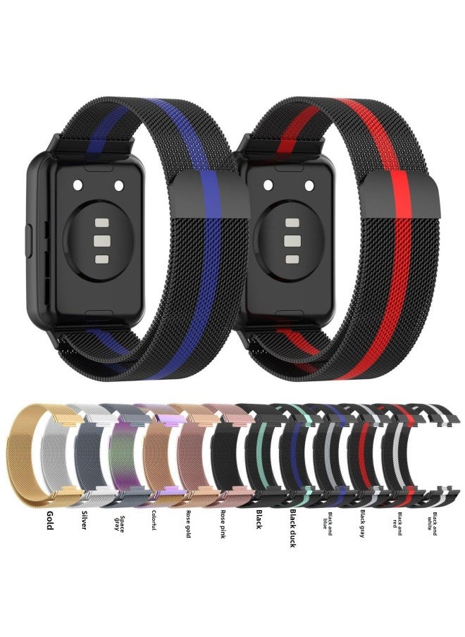 Generic - Suitable For Huawei WATCH FIT 2 Strap Watchfit2 Strap Fit2 Milanese Magnetic Wristband-Color:Space Gray-For Huawei Fit2 (vitality/fashion/elegant) - Image 1