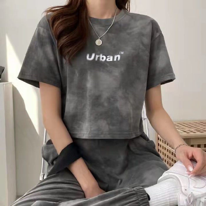 2023 Summer Fashion Round Neck Womens Casual Set Gray 