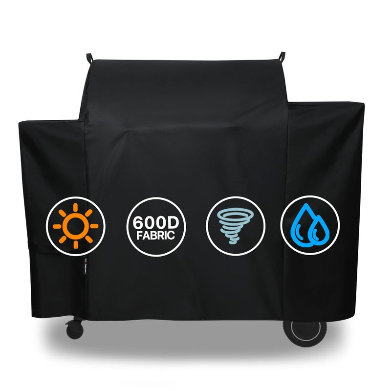 Suphomeware Girll Cover for Traeger Ironwood 885, BAC513 Full-Length Smoker Cover Grill Accessory, Heavy Duty Waterproof Black Covers with Special Zipper Design. - Image 1