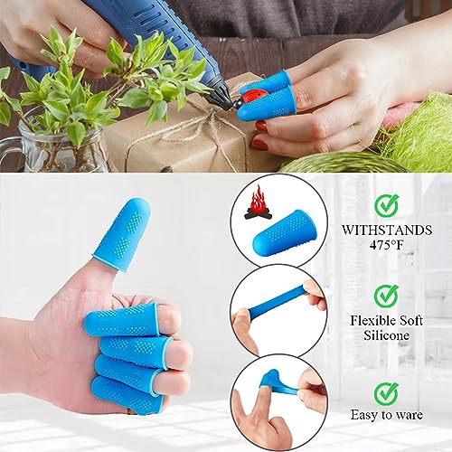Gozaqe Finger Gloves Silicone Finger Protectors 3 Sizes Rubber Finger Caps Finger Pads Suitable for Counting, Collating, Writing, Sorting Tasks Hot Glue Gun and Sports Supplies (S, M, L)3 Piece - Image 4
