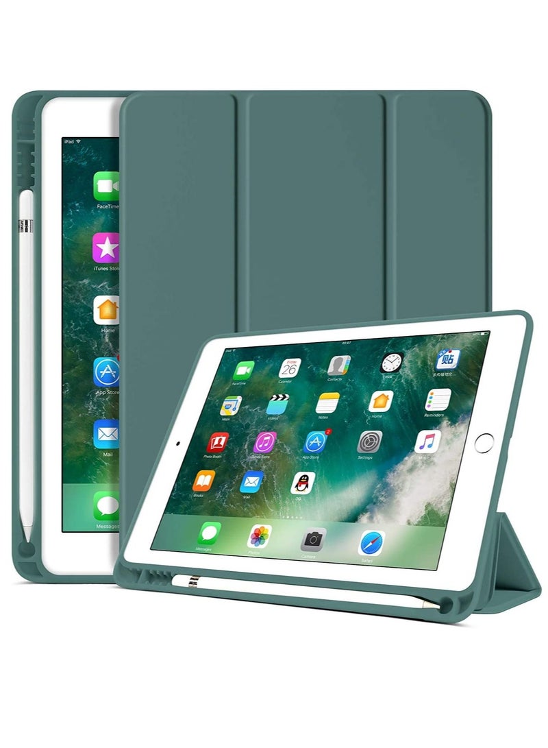 iPad 6th Generation Case, iPad 5th Generation Case with Pencil Holder, Premium Folio Folding Stand Smart Auto Wake/Sleep Protective Tablet Case Cover for Apple iPad 9.7 Inch 2018/2017
