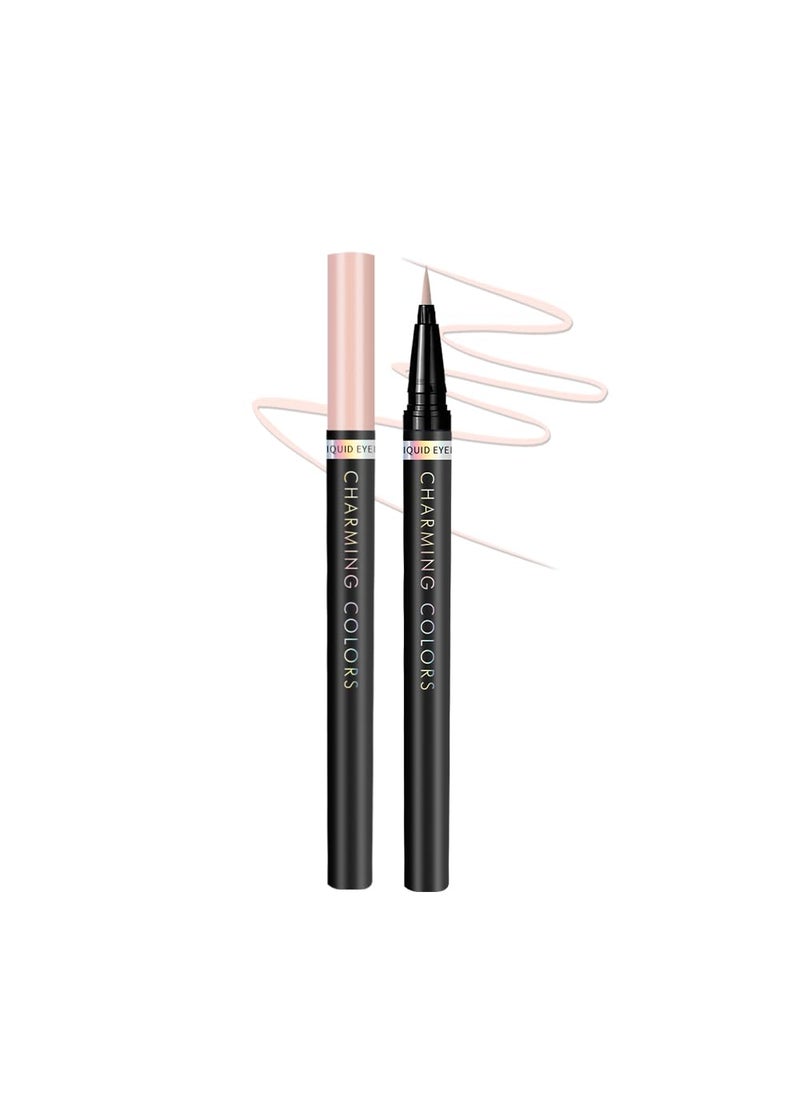 Music Flower Eyeliner Pen,Colored Matte Liquid Eyeliner Waterproof Smudge Resistant with Precise Tip (Nude) 