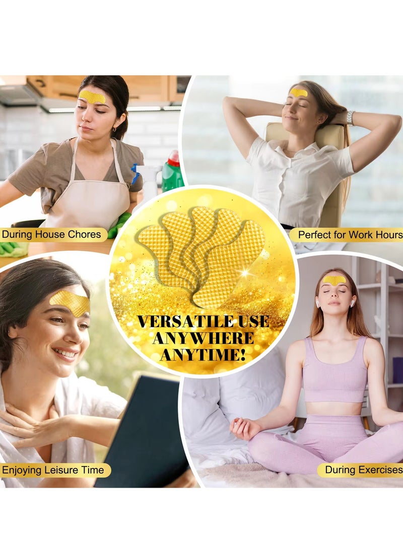 Elaimei 16Pcs 24K Gold Forehead Collagen Patches Forehead Wrinkle Patches with Aloe Vera Collagen Shea Butter and Vitamin E Smooth Fine Line and Wrinkles Anti Wrinkle Forehead Wrinkle Treatment Patch - Image 4