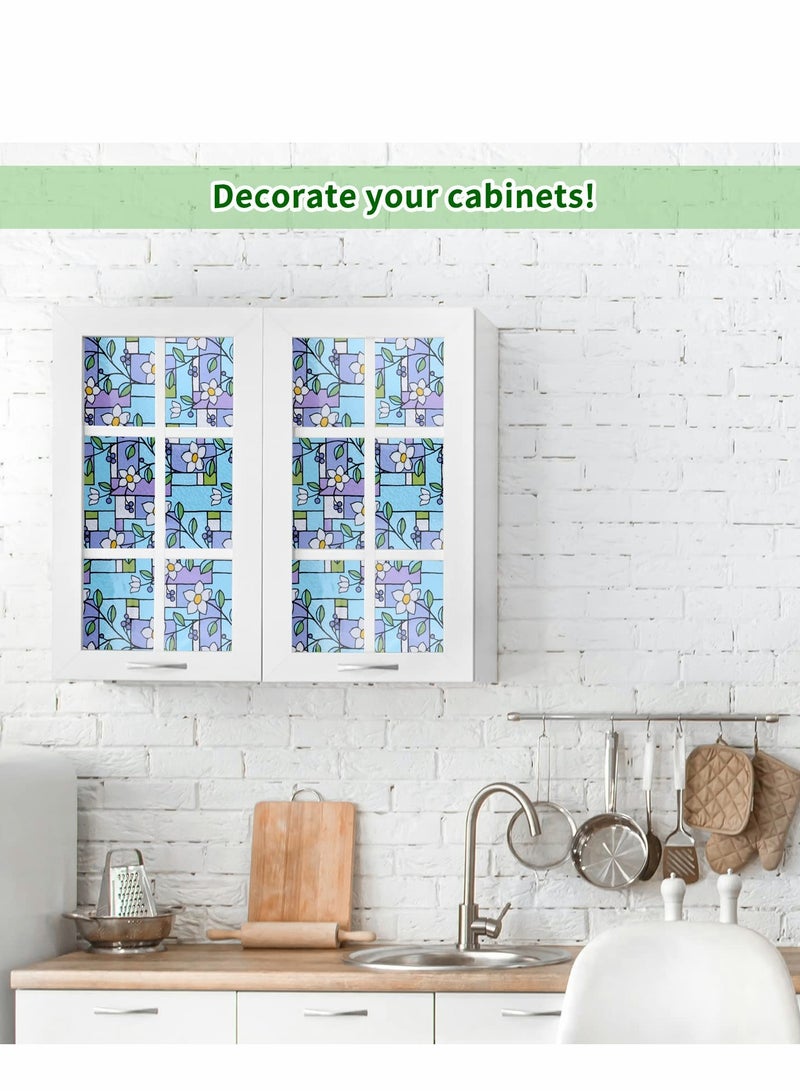 Privacy Window Films, Anti UV Rainbow Clings, Home Heat Control Stained Glass decorative Decals, No Glue Static Cling Film Removable for Room Décor, Bathroom, Kids, Bedroom - Image 5