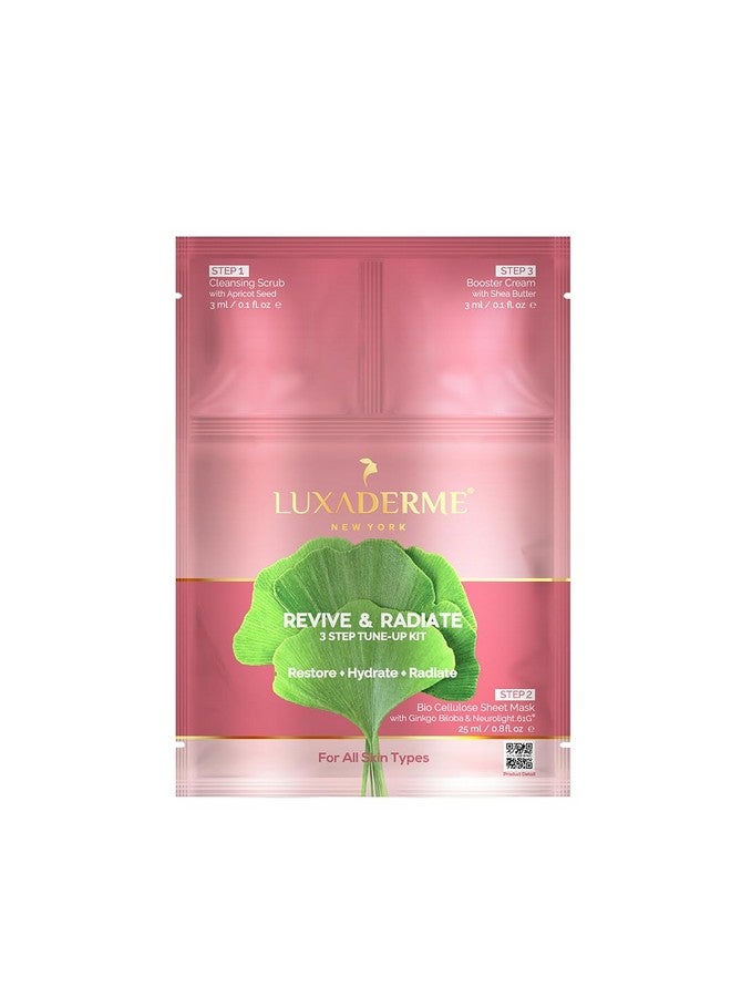 LuxaDerme 3 Step Facial Kit | Revive & Radiate | For Glowing And Smooth Skin | Korean Facial Kit (Pack Of 1)  - Image 1