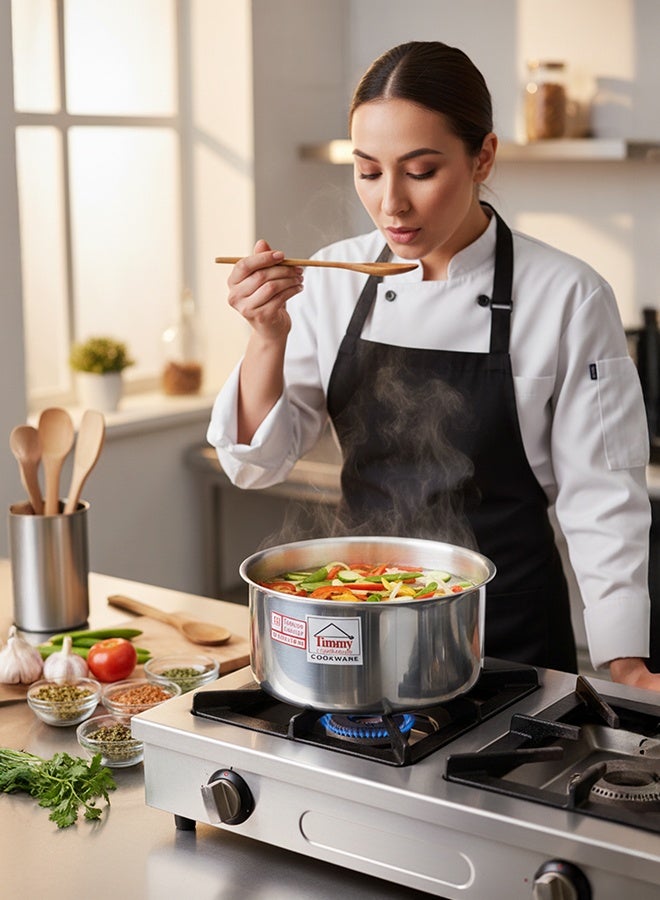 Timmy Mathar Tope with Beaded Cover 5 Piece Set - High-Quality Aluminium Cooking Pots with Lids, Durable Traditional Kitchen Cookware, Even Heat Distribution, Easy to Clean, Ideal for Home Use - Image 4