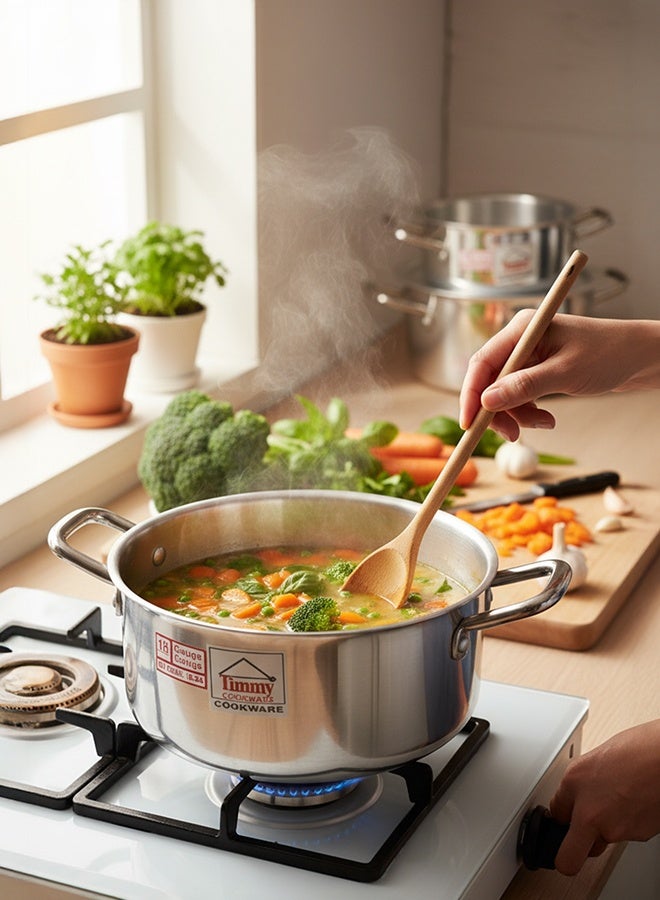 Timmy Mathar Tope with Beaded Cover 5 Piece Set - High-Quality Aluminium Cooking Pots with Lids, Durable Traditional Kitchen Cookware, Even Heat Distribution, Easy to Clean, Ideal for Home Use - Image 3