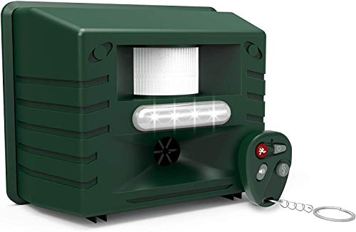ASPECTEK Ultrasonic Outdoor Animal Pest Repellent, Yard Sentinel RC Pest Repeller Pest Control includes Motion Detector, 4 Key Remote - Rodents, Cats, Rats, Mouse, Mice, Deer, Frequency: 15-18 kHz - Image 1