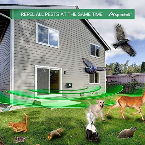 ASPECTEK Ultrasonic Outdoor Animal Pest Repellent, Yard Sentinel RC Pest Repeller Pest Control includes Motion Detector, 4 Key Remote - Rodents, Cats, Rats, Mouse, Mice, Deer, Frequency: 15-18 kHz - Image 5