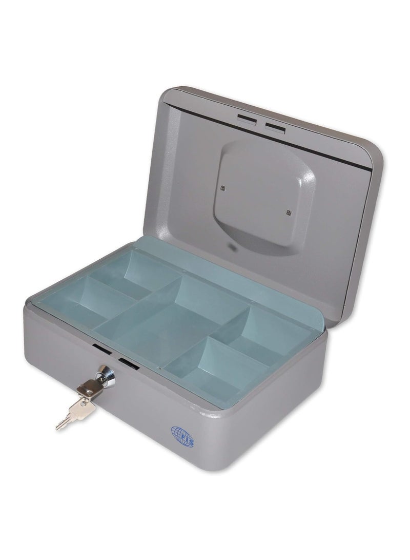 FIS Cash Box with Key 10 Inch, Matt Finish Grey Color - FSCPTS0025GY - Image 2
