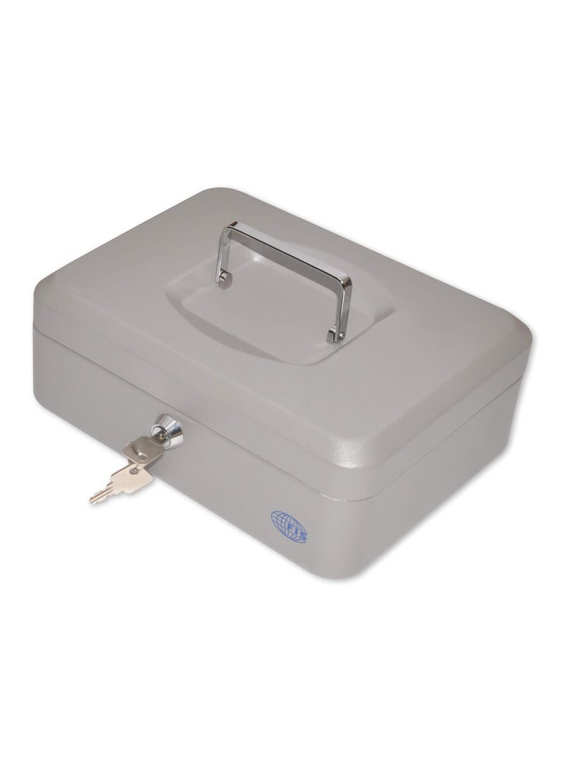 FIS Cash Box with Key 10 Inch, Matt Finish Grey Color - FSCPTS0025GY - Image 1