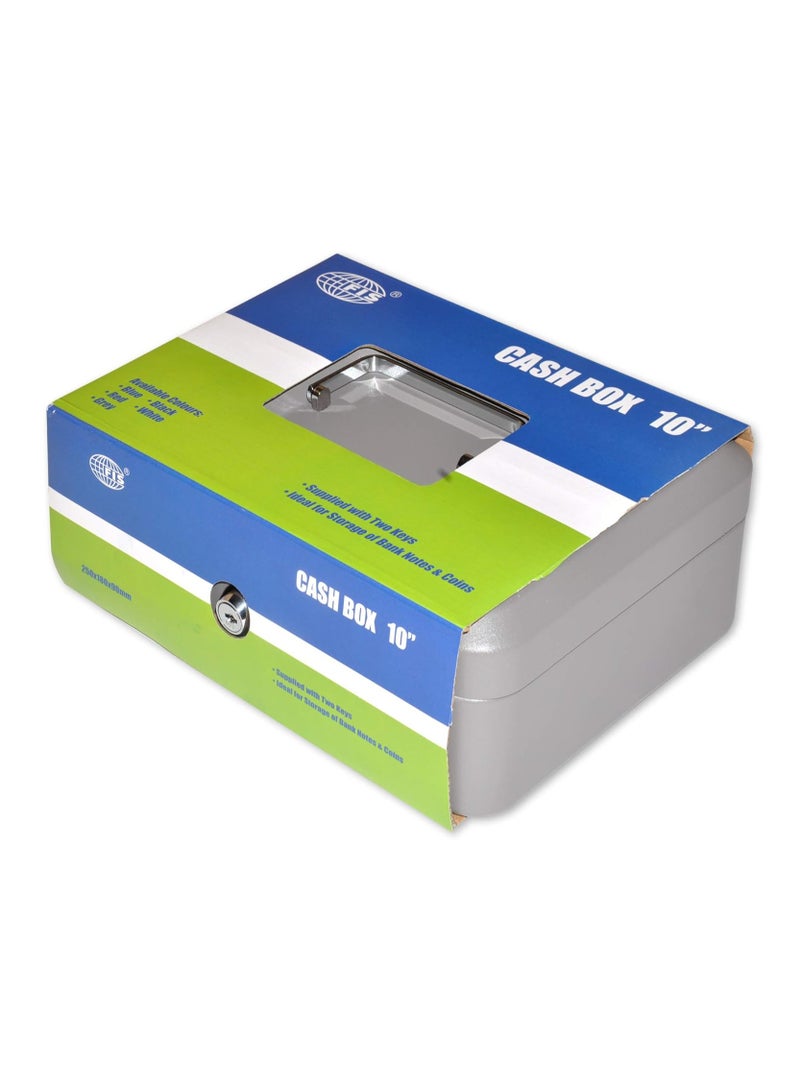 FIS Cash Box with Key 10 Inch, Matt Finish Grey Color - FSCPTS0025GY - Image 3