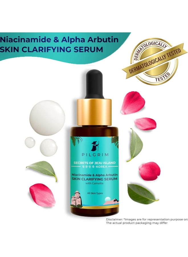 PILGRIM Niacinamide 5% + Alpha Arbutin 1% Skin Clarifying Serum for acne And acne marks  All Skin Types  For Men And Women  30ml  - Image 2