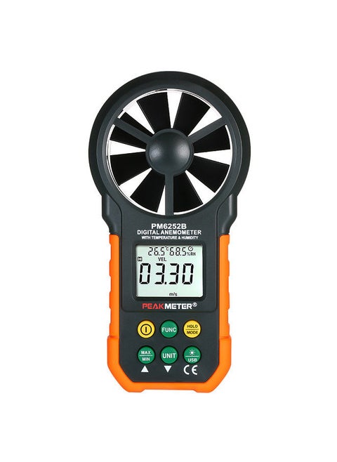 PEAKMETER Multifunction Digital Anemometer Professional Wind Speed Meter LCD Digital Anemometer Air Volume/Temperature/Humidity for Weather Data Collection Outdoors Sailing Surfing Fishing