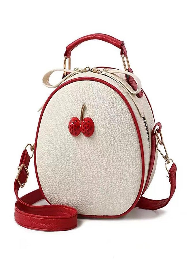 Alunsito PU Leather Crossbody Bag Cute Shoulder Messenger Bag Cherry Print Purse with Adjustable Strap Handbags for Women, Red - Image 1