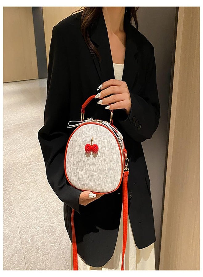 Alunsito PU Leather Crossbody Bag Cute Shoulder Messenger Bag Cherry Print Purse with Adjustable Strap Handbags for Women, Red - Image 4
