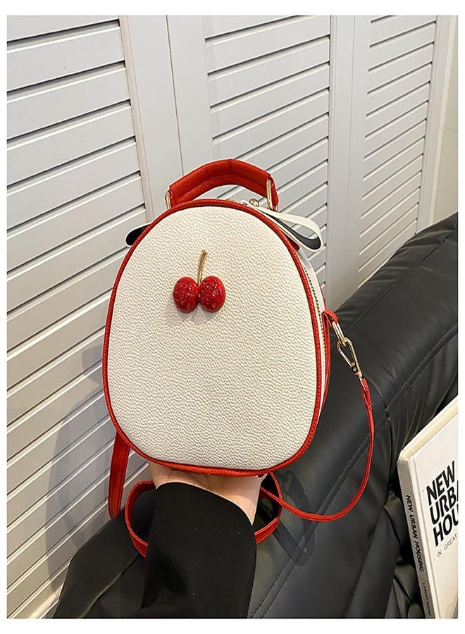 Alunsito PU Leather Crossbody Bag Cute Shoulder Messenger Bag Cherry Print Purse with Adjustable Strap Handbags for Women, Red - Image 5