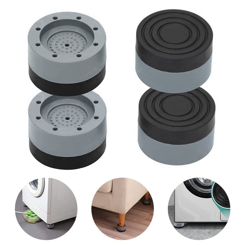 Y MOX Y MOX Washing Machine Foot Pads for Anti Vibration Anti Walk Washer and Dryer Anti Slip Shock Absorber and Noise Cancelling Washer Machine Support Washer Machine Stand Stabilizer Set of 4Grey  - Image 1