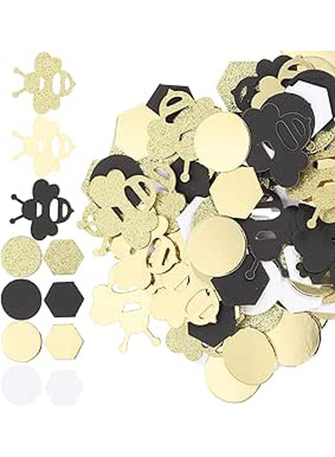 Bee Theme Yellow Paper Confetti 180pcs Birthday Party Decorative Table Scatter - Image 1
