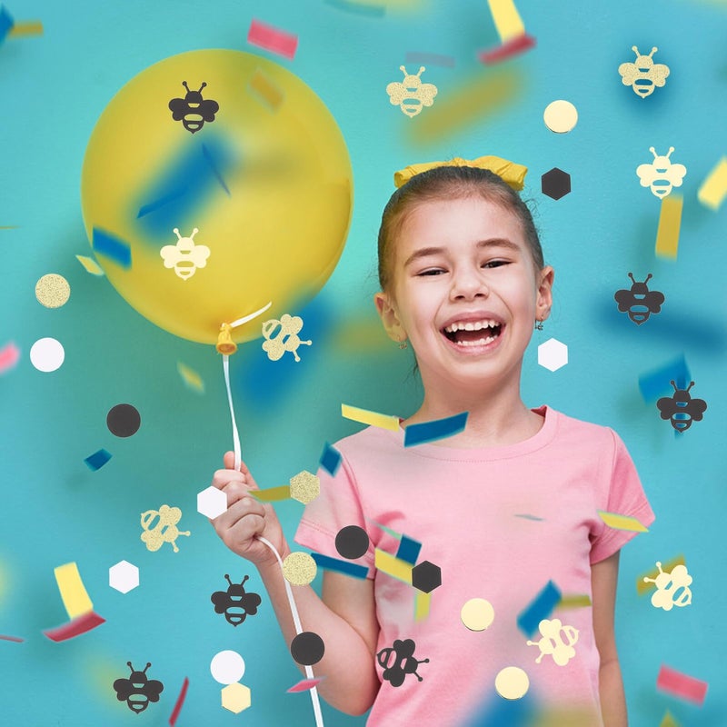 Bee Theme Yellow Paper Confetti 180pcs Birthday Party Decorative Table Scatter - Image 5