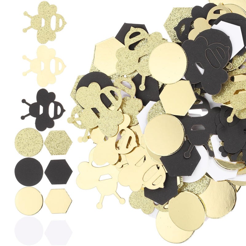 Bee Theme Yellow Paper Confetti 180pcs Birthday Party Decorative Table Scatter - Image 2