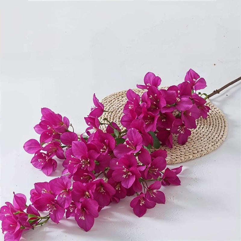 Decor & More 2 PCS Artificial Flowers Bunch – Realistic Silk Bougainvillea Long Stem Artificial Flower Bunch Without Pot | Artificial Flower for Decoration | Vase Decor for Home & Restaurant - Image 3