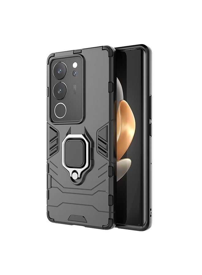 X-level Phone Case Cover Compatible with VIVO V29 5G/V29Pro/S17/S17Pro/S17T with Magnetic Car Mount Ring Holder Kickstand & Shockproof Military Grade Drop Proof Protection Sturdy Bumper Protective Back Cover - Image 1