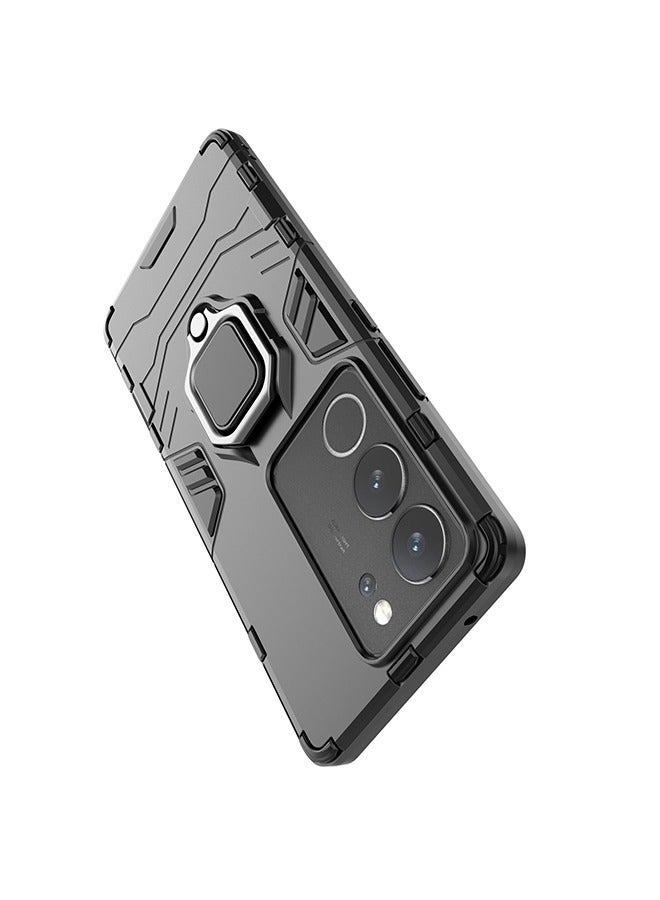 X-level Phone Case Cover Compatible with VIVO V29 5G/V29Pro/S17/S17Pro/S17T with Magnetic Car Mount Ring Holder Kickstand & Shockproof Military Grade Drop Proof Protection Sturdy Bumper Protective Back Cover - Image 5