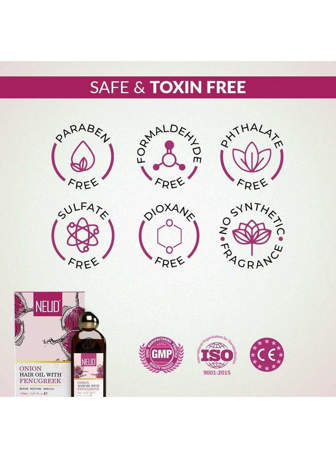 NEUD XPOSE YOURSELF Neud Premium Onion Hair Oil With Fenugreek For Men & Women 2 Pack (150Ml Each) - Image 5